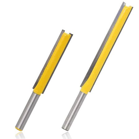 2 stk. 8mm lige rillefræsere Carbide lige fræser bits ekstra lang skaft lige fræsere flush trim fræser bits 50mm 76mm