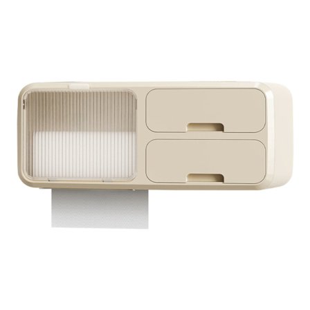 Poraton säilytyslaatikko WC-paperille, vedenpitävä WC-paperiteline, seinään asennettava WC-paperin järjestäjä, beige