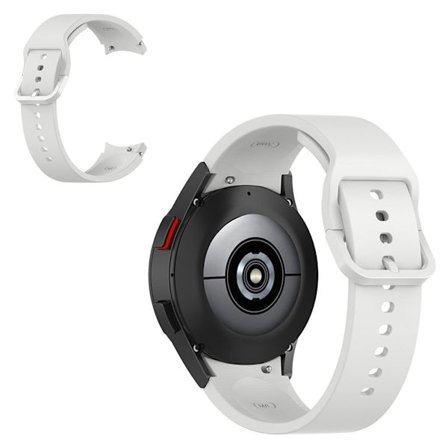 20 mm klockarmband i silikon med färgat spänne för Samsung Watch - Silvergrå