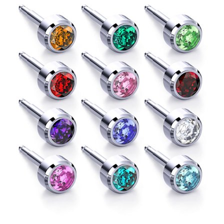 Stud Ørepynt Sett Kvinner 12 Par Rustfritt Stål Gullbelagte Øredobber