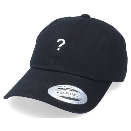Iconic - Svart unconstructed Caps - Question Mark Black Dad Cap @ Hatstore
