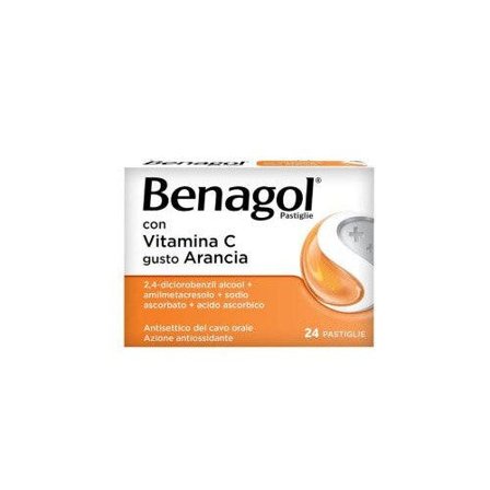 Benagol Antisettico per Bocca e Gola 24 Pastiglie Vit C Gusto