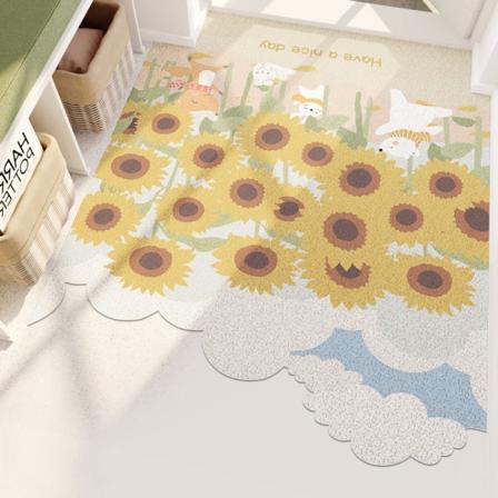 Badematte Sklisikre Absorberende Dusj Badeteppe Teppe Idyllisk Minimalistisk Sunflower 60*90cm