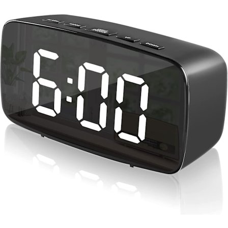 Digital väckarklocka, väckarklocka sängbord med LED-datum, månad