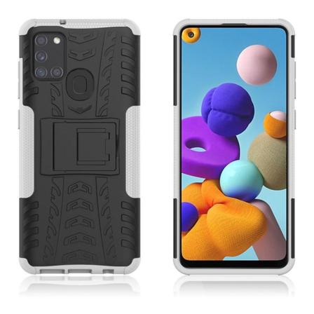 Offroad kuoret - Samsung Galaxy A21s - Musta / Valkoinen Black