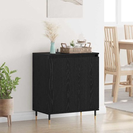 Sideboard Svart Ek 60 x 35 x 70 cm Konstruerat trä