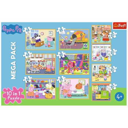 Greta Gris / Peppa Pig - 10 Pussel I 1 Mix Color