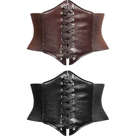 2 stk. Steampunk Korsetbælte Retro Bred Korsetbælte Elastisk Bælte Bundet