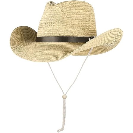 Unisex Solhat i Strå Panama Fedora Trilby Hat Safari Strandhat Sol UV-Beskyttelse Hat med Justerbar Hagestrop til Mænd Kvinder B