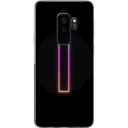 Kompatibelt Mobildeksel til Samsung Samsung Galaxy S9+ Minimalistisk neonbokstav I i regnbuefarger mot mørk bakgrunn