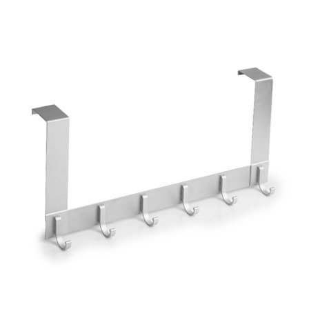 Dørkrok med 6 aluminiumskleskroker for 35-45 mm tykk dør, stansfri dørhenger for oppheng av jakker, hatter, ny