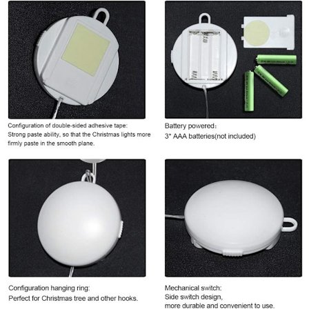 2 stk. Julelys Utendørs Juledekorasjon, Hengende 3D Juletrelys, Juletregirlander for Innendørs Utendørs Juletre