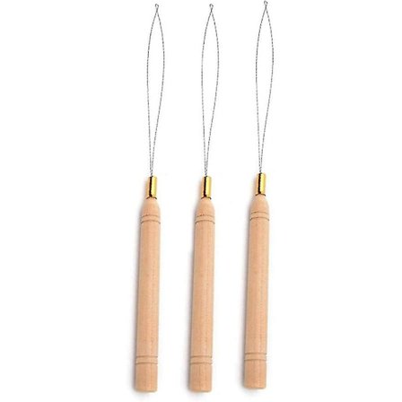 Hiusten pidennysten silmukka-neula, lankavetolaite, vetävä koukku ja helmi-laite