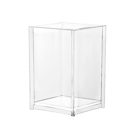 Klar akryl blyantholder firkantet akryl penneholder - makeup børste opbevaring - skrivebordsarrangør