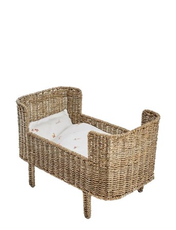 Smallstuff Rosaline Doll Bed, Natural Seagrass - Beige - ONE SIZE