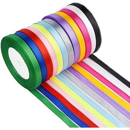 Satiininauha Silkkinauha Nauha Rusetti Häänauha Satiininauha Satiinilahjanauha Kangasnauha askarteluun ja lahjapaperiin, 300 jaardia 12 väriä