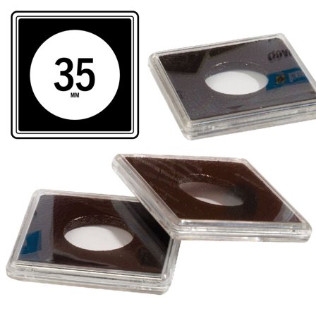 Leuchtturm QUADRUM Intercept firkantede møntkapsler til mønt Ø 35 mm - 6 stk.