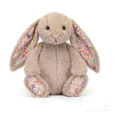 Laadukas Jellycat Blossom Bunny Cherry -pehmolelu, keskikokoinen 31 cm, ruskea