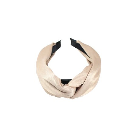 Complement Bredare Diadem I Sidenimitation Med Vriden Detalj Hårband Dam Beige