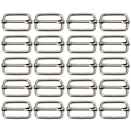 20 stk Metallringer Metall Rektangel Justeringsspenner Rullespenne Ring Pin