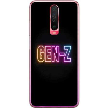 Kompatibelt Mobildeksel til Xiaomi Xiaomi Redmi K30 Neontext Gen Z i fargerikt lys mot mørk bakgrunn i moderne digital stil