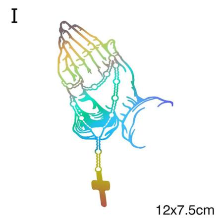 Aofin 2 St/ Set Hands Praying Pearl Jesus Car Sticker, Personali