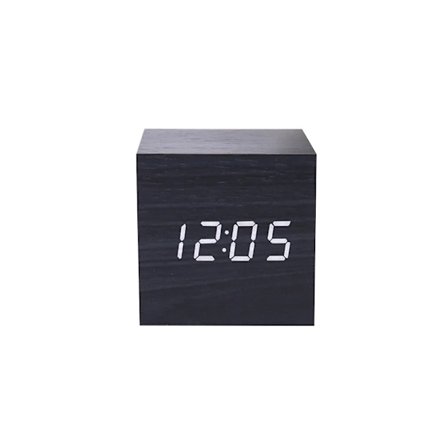 Herätyskello puinen herätyskello neljällä kirkkaustasolla päivämäärällä ja lämpötilanäytöllä