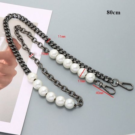 Metall Kedjerem Väskor Handväska Handtag SVART 80CM