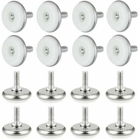 30 stk. justerbare møbelfødder, runde justeringsskruer M6 gevind nivelleringsfødder højdejusterbare fødder (hvide)