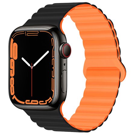 Noir Orange Kompatibel med Apple Watch Rem 45mm 44mm 32mm