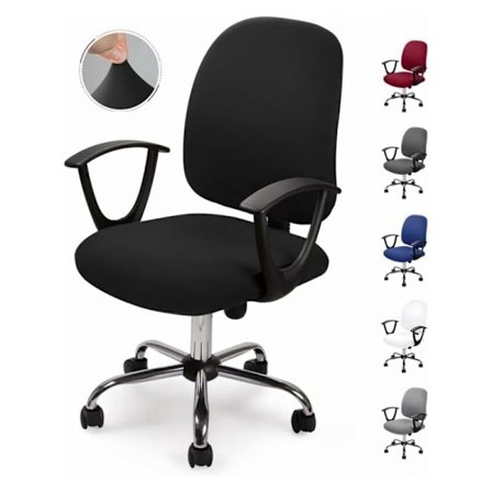 Svart Kontorstol Trekk Forbannelser Avtagbart Universelt Moderne Universal Simplisme Roterende Stil Stoltrekk For Roterende Kontor Lenestol Svingstol 