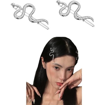 Metalliset napsautettavat hiuspidikkeet Käärme hiusneulat Liukuesteet Tytöille Vintage hiusasusteet Naisille Hopea hiuspinni Hiustenkuivain 2 kpl