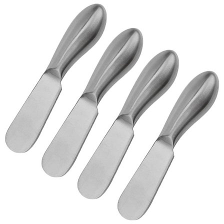 Smørkniv (4 stk), ostespreder i rustfritt stål, smørsprederknivsett, brukt til ost, kaldt smør, syltetøy, bakverk og andre daglige kjøkkenbehov