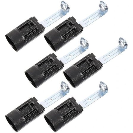 6 stk. E14 Lysekronefatninger Udskiftning, Lampeholder sæt til DIY-belysningsreparation Sort 8.00X2.50X2.50CM