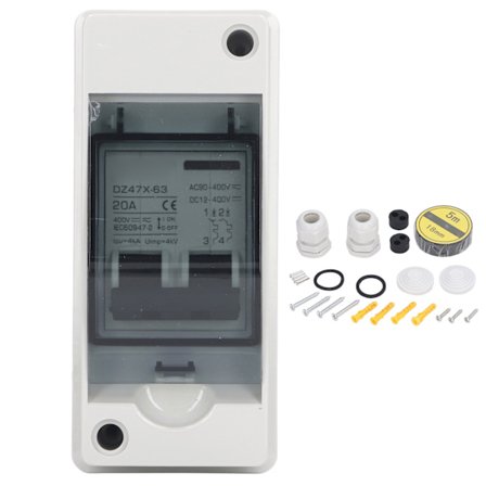 DC Pienoiskatkaisija 2P 20A 12V - 400V AC 90 - 400V Vedenpitävä Erotuskytkin Aurinko PV-järjestelmälle IP65