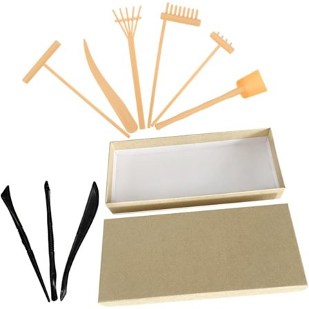 Miniatyyrinen Zen-puutarhan haravien setti, japanilainen puutarhakoriste