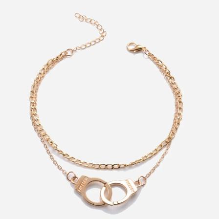 Cool Y2k Freedom Handfängsel Strand Ankellar För Män Och Kvinnor Populär Sandbeach Ankel Armband Fotkedja Fantastisk Tillbehör. Gåva 2-layers Golden