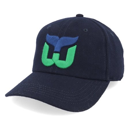 American Needle - NHL Blå unconstructed Caps - Hartford Whalers NHL Archive Legend Dad Cap @ Hatstore