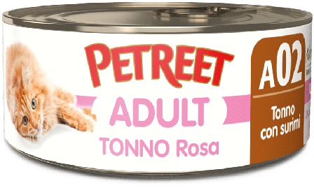 Petreet Tonno Rosa Con Surimi Aroma Granchio Cibo Umido Per Gatti