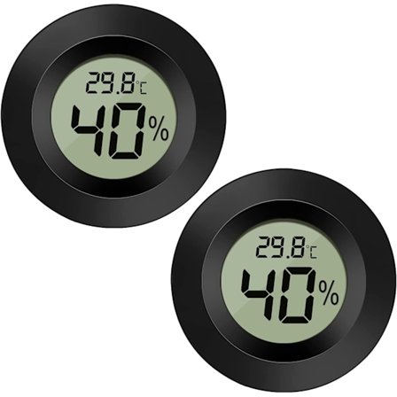 Musta pyöreä, 2 kpl digitaalinen LCD-ulkotermometri-hygrometr Hy