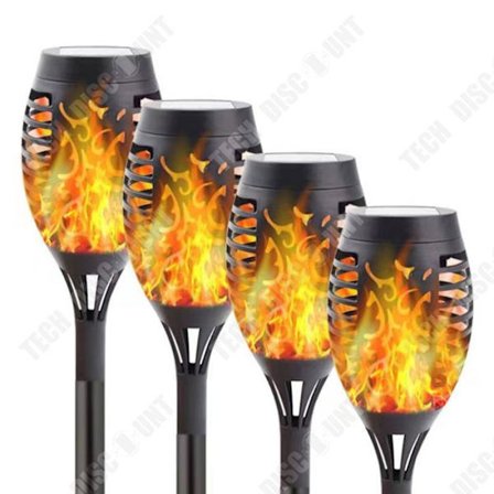Solcelle LED-lampe - TECH DISCOUNT - Flamme - IP65 vandtæt - 33 LED-perler - Nem installation