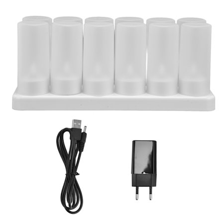 Ladattava liekitön tuikkukynttilälamppu LED-valot EU-pistoke 100–240 V johdoton uudelleenkäytettävä