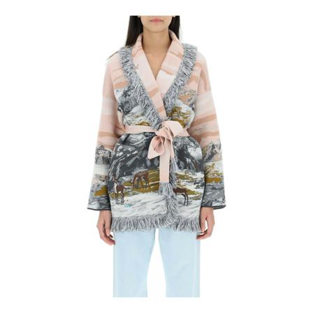 Alanui, Cardigans Roze, Dames, Maat:M,wol
