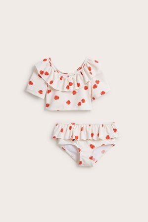 Kappahl | Bikini med volanger | Ljusbeige
