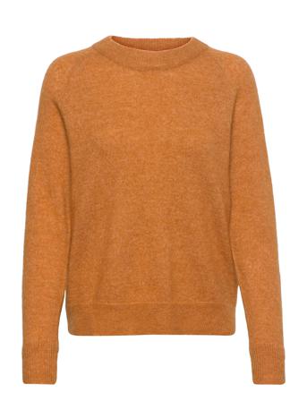 Slflulu Ls Knit O-Neck Yellow Selected Femme