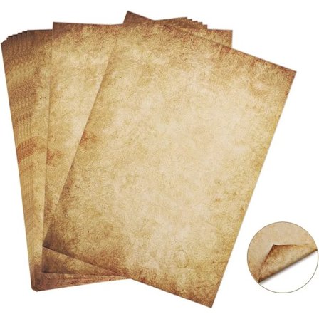 60 ark papper brevpapper Gammalt papper Vintage Alt Casanova Medeltida brevpapper DIN A4 Båda sidor 100g