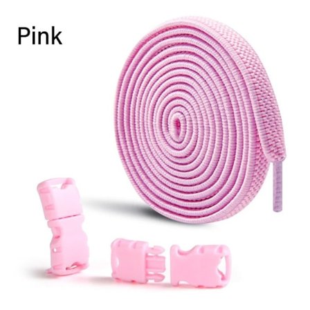 2 par No Tie Skosnören Sneakers Skosnören ROSA rosa