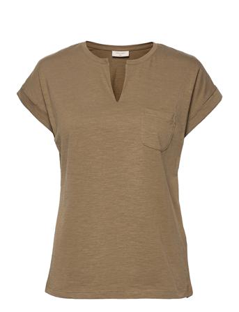 Viva-V-Ss-Pocket-Color T-shirts & Tops Short-sleeved Brun FREE/QUENT