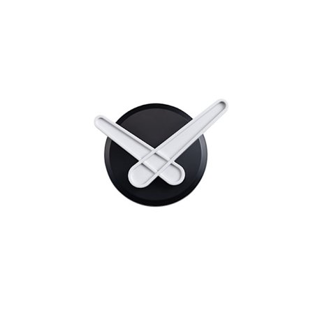 svart - Enkelt urkrog vægkrog klæbekrog nøgleholder gratis ordspil