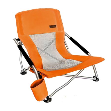Foldbar Strandstol Med Kopholder, Bærbar Camping, Ultralet Kompakt - Orange